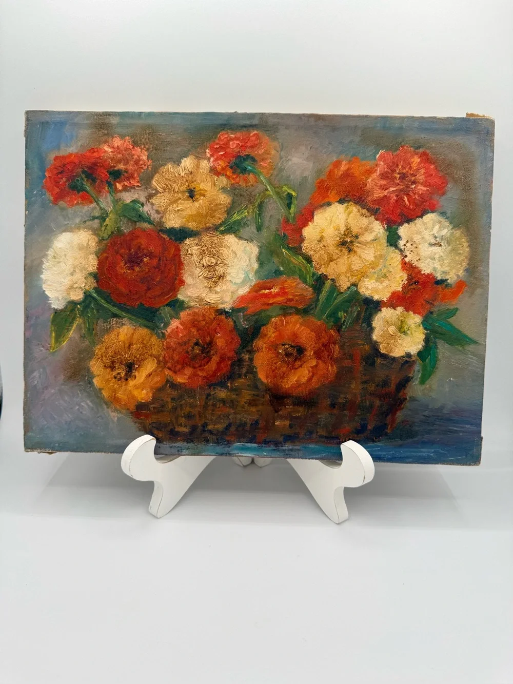 Original OOAK Floral Still Life Oil Painting on Canvas, Small, Unframed